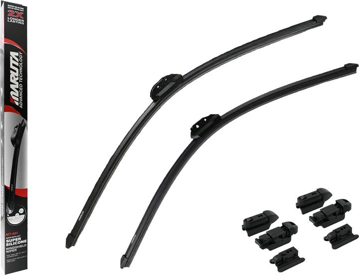 Maruta Windscreen wiper SET 700 mm / 650 mm for windscreen, aero-dynamic optimised wiper blades made of wa