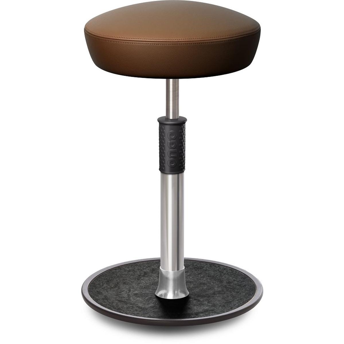Ongo, Bürostuhl, Sitz- Stehhocker Free Tall Hutsitz Boxmark Leder Braun chrom /schwarz