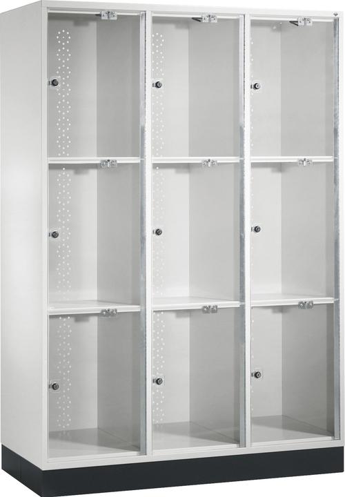 C+P INTRO Stahl-Schliessfachschrank mit Acrylglastür (122 x 50 x 175 cm)