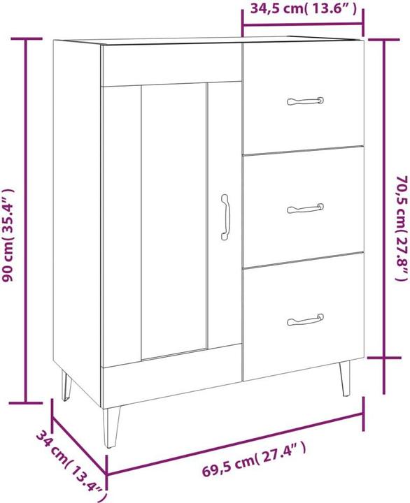 Image du produit vidaXL Sideboard (69.50 x 34 x 90 cm)