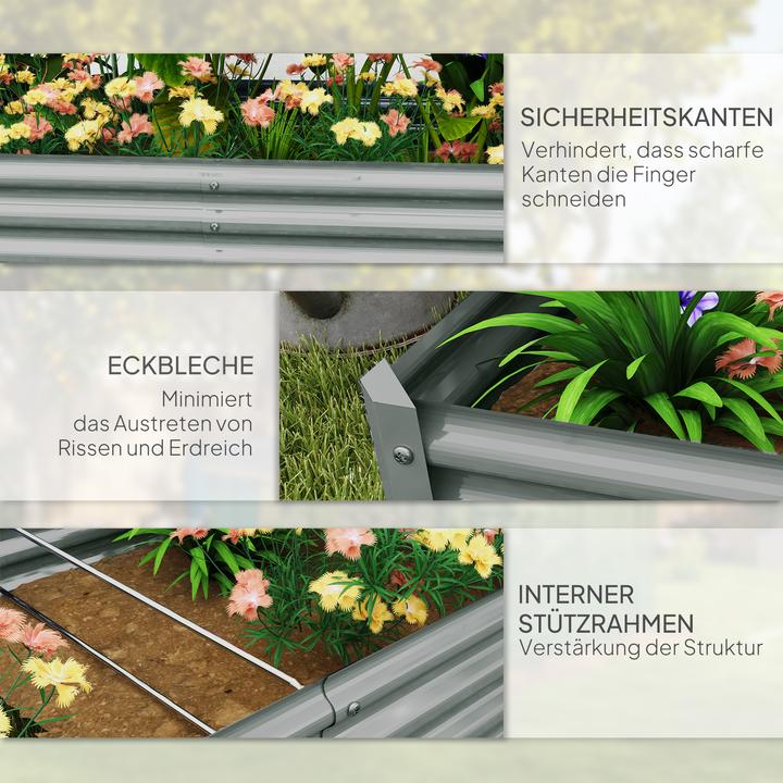 Produktbild Outsunny Hochbeet Stahl Silber