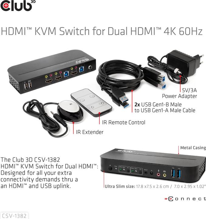 Actual product image Club 3D KVM Switch
