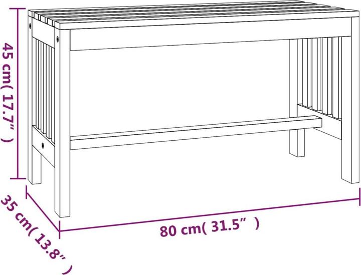 Produktbild vidaXL Gartenbank 80 cm Massivholz Eukalyptus