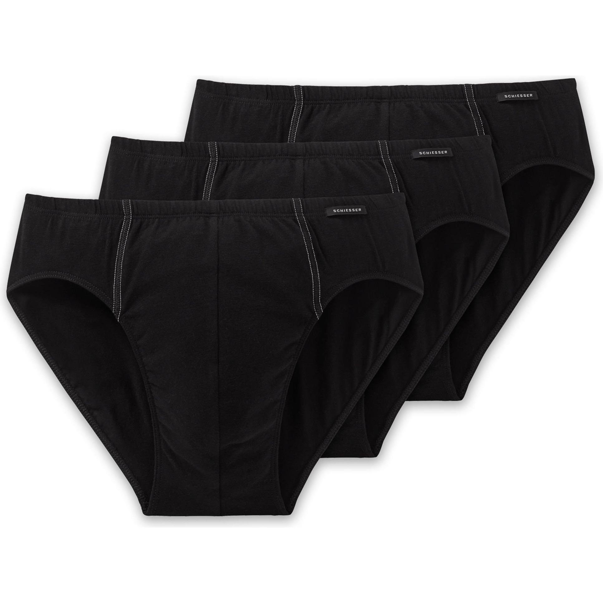 Schiesser, Herren, Unterhosen, Slip Casual Bequem sitzend, Schwarz, (S, 3er Pack)