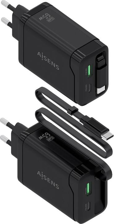 Produktbild Aisens ASCH-65W3P071-BK (65 W, 3 Ports)