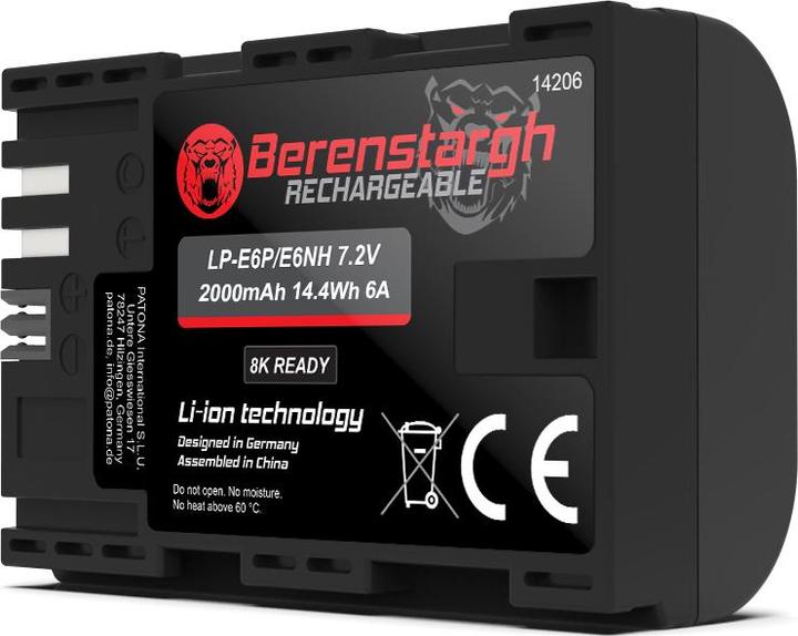 Image du produit Berenstargh Akku LP-E6P für Canon R5 Mark II R6 Mark II R7 R6 R5 R (Batterie de l'appareil photo)