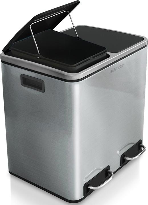 Produktbild Casa Pura Mülleimer Felix aus EdelstahlTrennsystem, 2 x 30 Liter (60 l)