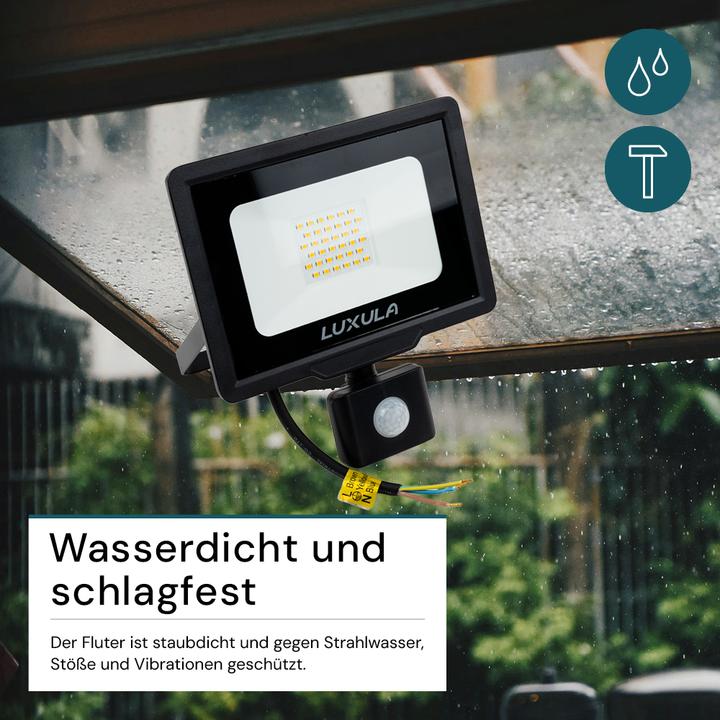 Actual product image Luxula LED-Fluter mit Bewegungsmelder (3000 lm, E27, IP65)