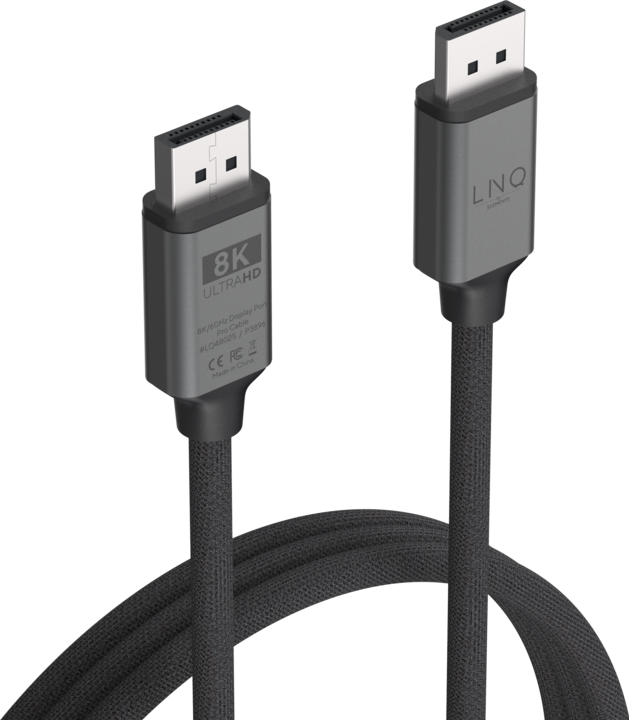 Actual product image LINQ Connects DisplayPort male -> DisplayPort male LQ48025 grey (2 m, DisplayPort)