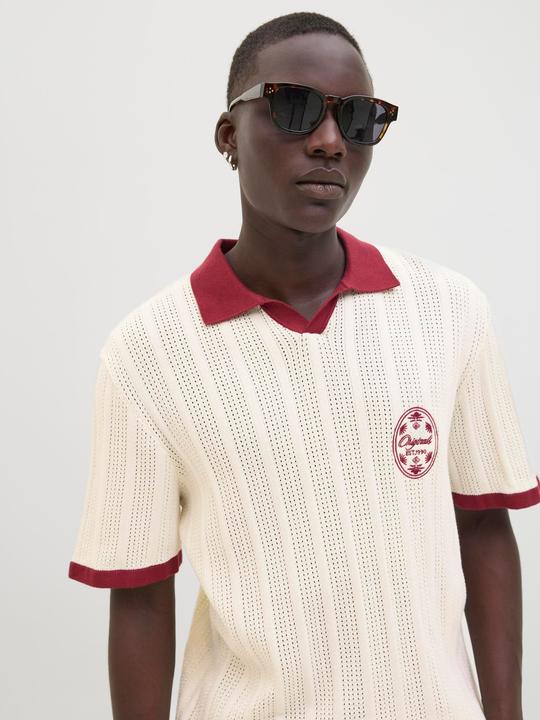 Actual product image Jack & Jones Jordia Knit Split Neck Polo Styd Ss25 (L)