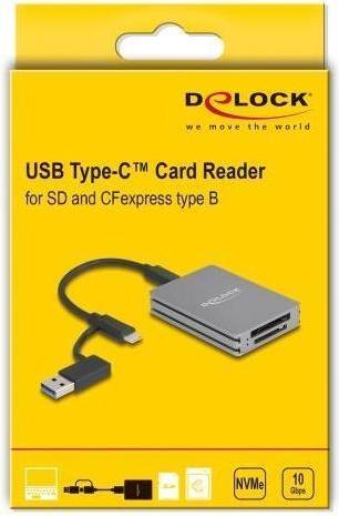 Etichetta energetica Delock Lettore di schede per SD e CFexpress di tipo B (USB 3.2 Gen 2, USB-C)