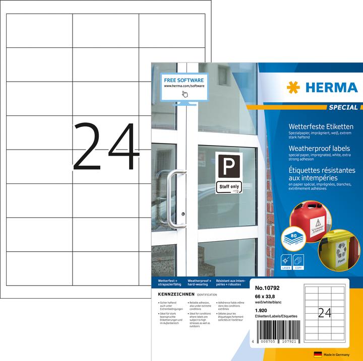 Actual product image HERMA Weatherproof labels A4