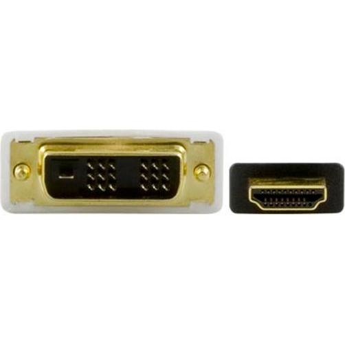Thumbnail - Deltaco HDMI-113 - 3 m - HDMI - DVI-D - Gold - Schwarz - Weiss - Männlich/Männlich (3 m, HDMI), Video Kabel