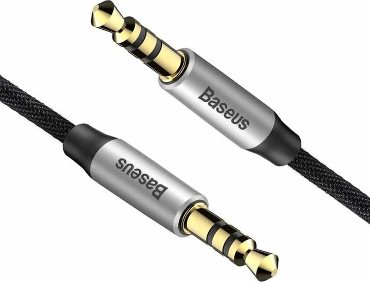 Actual product image Baseus Yiven Audio Cable M30 0.5M Silver+Black (0.50 m, 3.5mm jack (AUX))