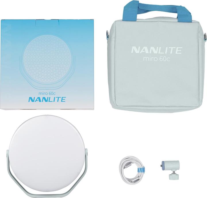 Productafbeelding Nanlite Miro 60C LED Full-Colour Round Panel Light (Mint Blue)