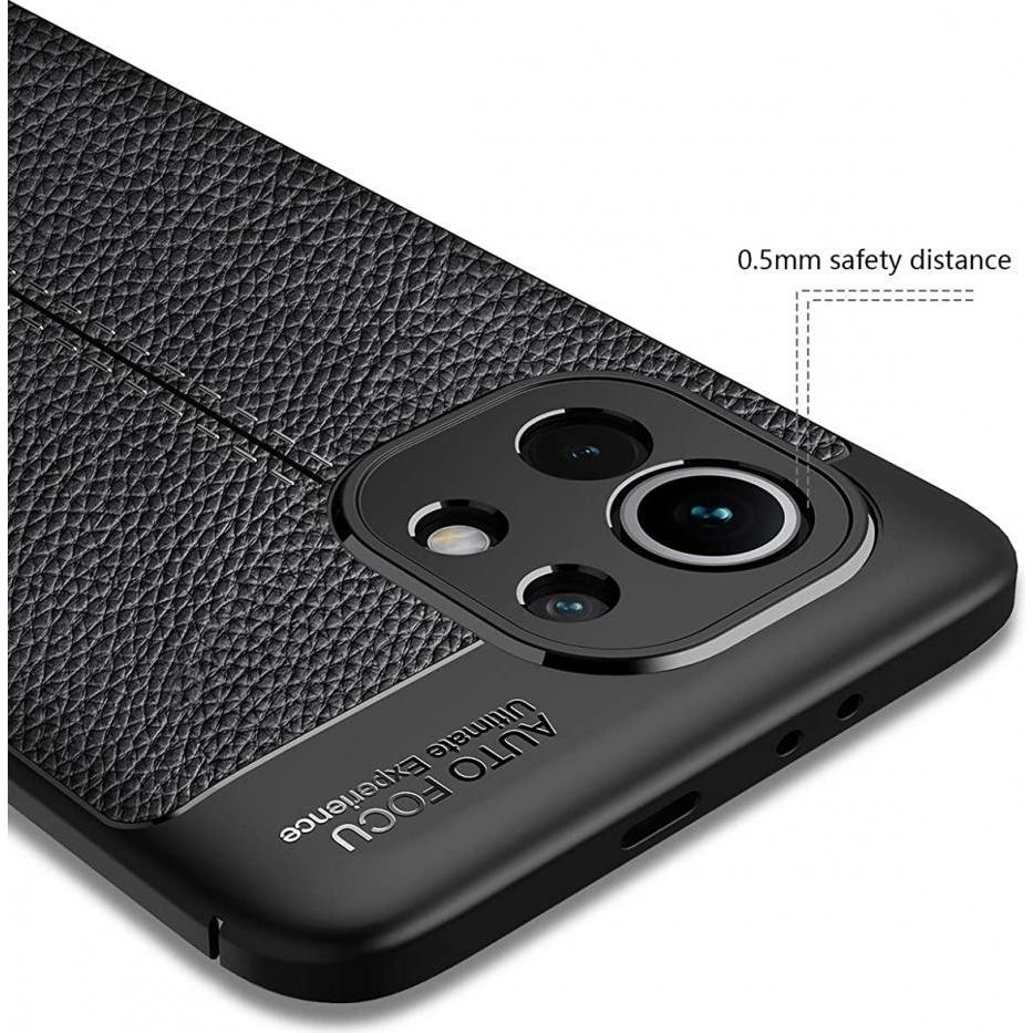 Thumbnail - Screenguard Xiaomi Mi 11 Hülle Leather Design TPU Cover (Xiaomi Mi 11), Smartphone Hülle, Schwarz