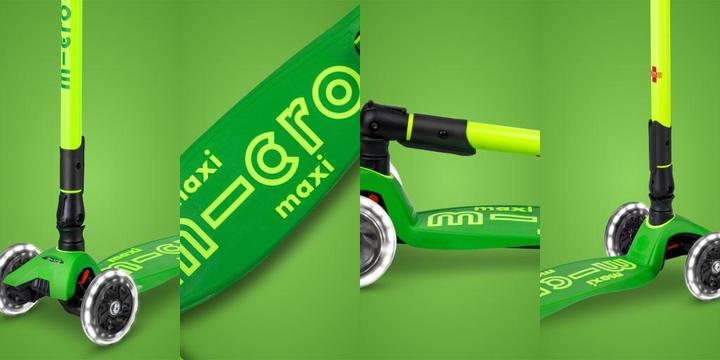 Produktbild Micro Scooter Maxi Deluxe Foldable Neon LED Parrot Green