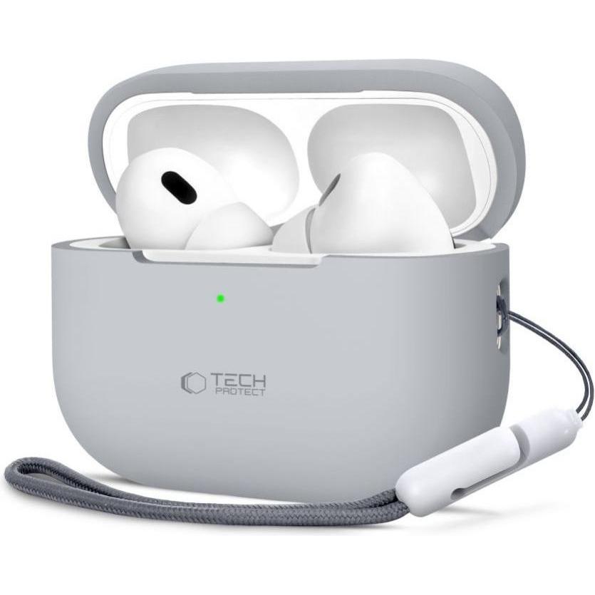 Tech-Protect Case for Apple AirPods Pro 1 / 2 (Kopfhörer Hülle), Kopfhörertasche + Schutzhülle, Grau