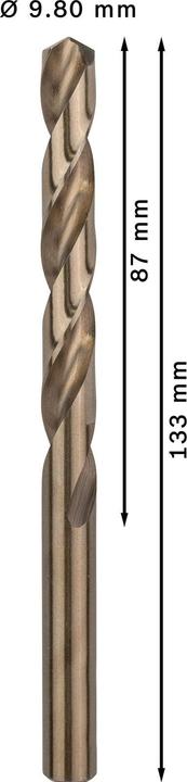 Produktbild Bosch Professional Zubehör PRO Stainless Steel HSS-Co Spiralbohrer, 9,8 x 87 x 133 mm (9.8 mm)