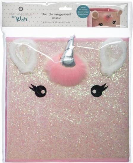 Actual product image Atmosphera UNICORN CHILDREN STORAGE BOX PINK - 29 X 39,5 X 29CM