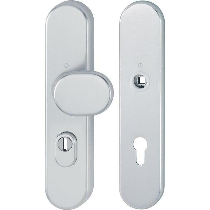 Hoppe, Türgriff + Fenstergriff, Schutzgarnitur 86G/3332ZA/3310 Alu.F1 72mm 37-47mm (Türgriff)