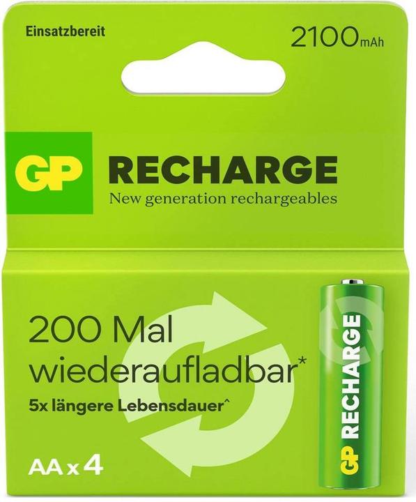 Produktbild GP Batteries GP Recharge Mignon (AA)-Akku NiMH 2100 mAh 1.2 V 4 St. (4 Stk., AA, 2100 mAh)
