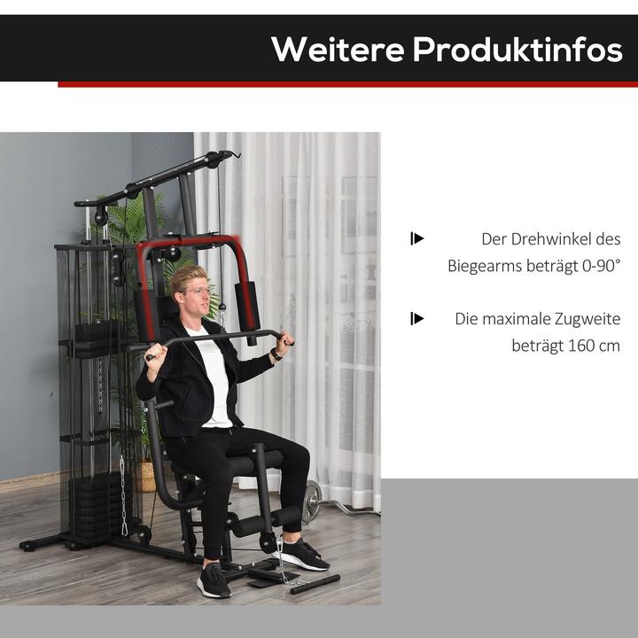 Actual product image Homcom Kraftstation Metall, PU-Kunstleder Schwarz