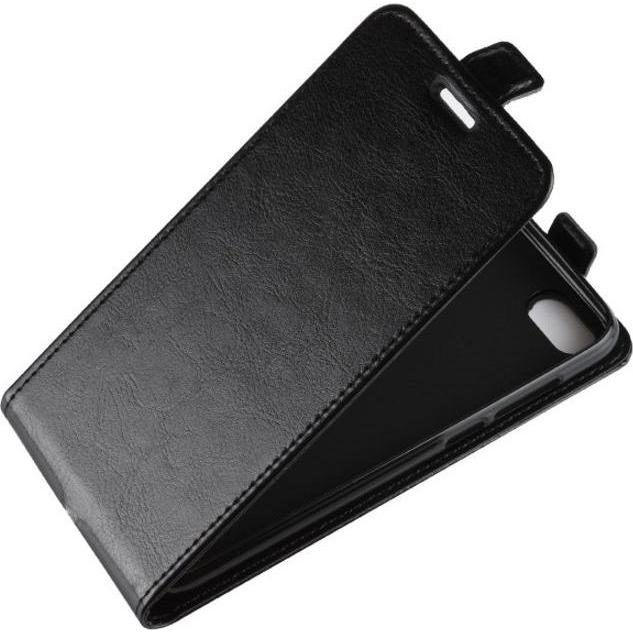 MU Classic Crazy Horse Leder Flipcase Series (Huawei Y5 (2018)), Smartphone Hülle, Schwarz