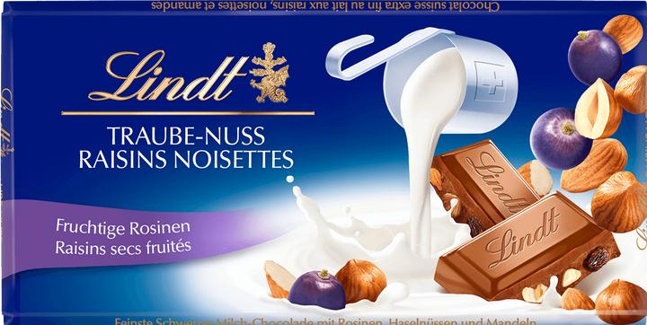 Immagine prodotto Lindt Tavoletta di cioccolato al latte con noce d'uva (100 g)