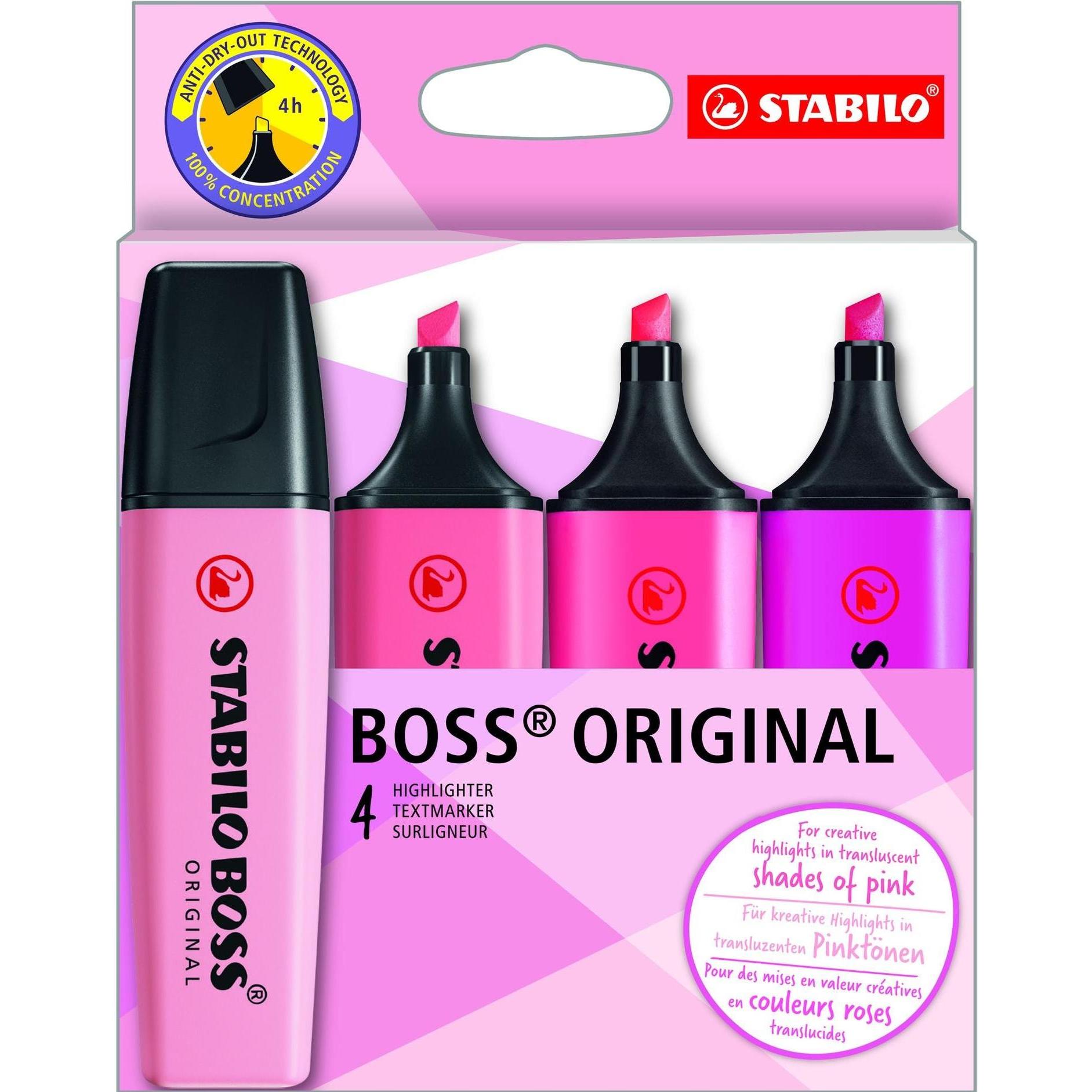 STABILO, Marker, Textmarkeretui 4ST Shades of Pink (pink assortiert, 5 mm, 4 x)