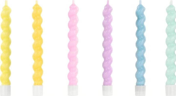 Image du produit Partydeco Bougies Torsade Multicolore (6pcs) (6 pcs)