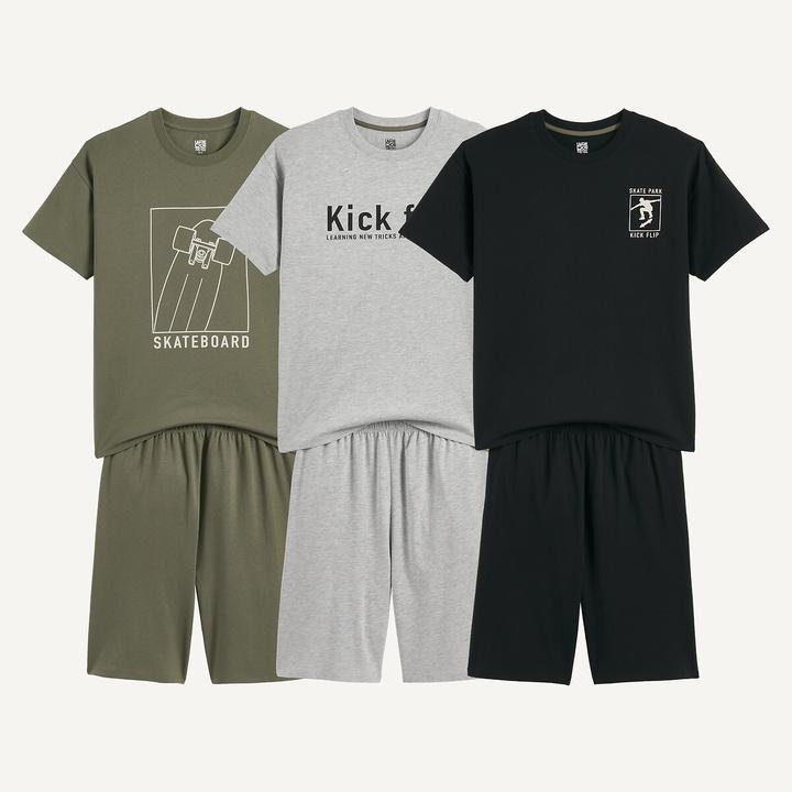Grau meliert, Kaki, Schwarz