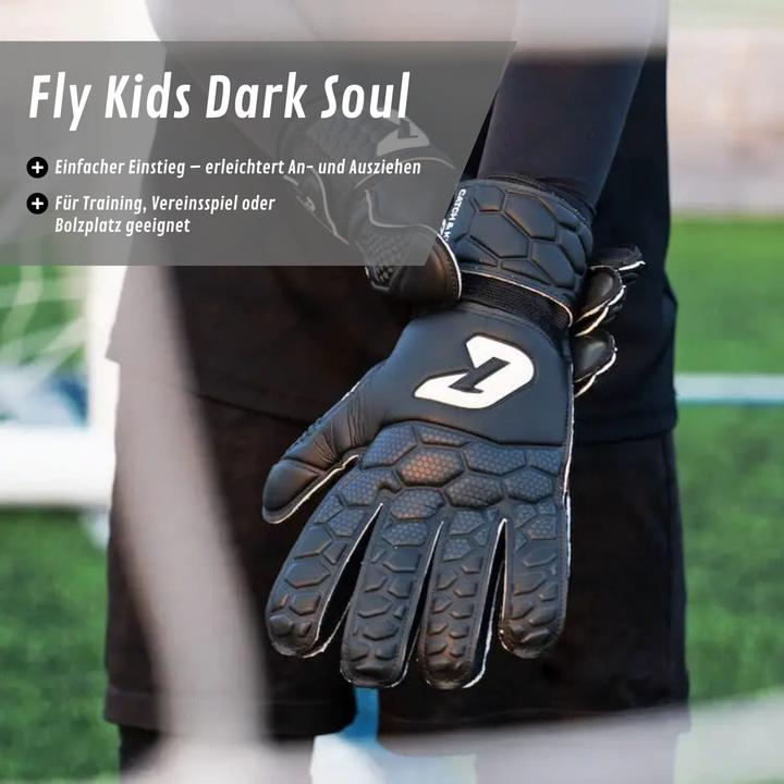 Produktbild Catch & Keep Fussballhandschuhe Fly Kids Dark Soul Gr. 5 Torwart Goalie Handschuhe (5)