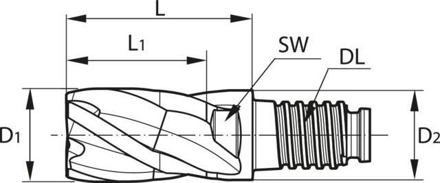 Actual product image Haimer DUO-LOCK MILL Power Series HPC uncoated