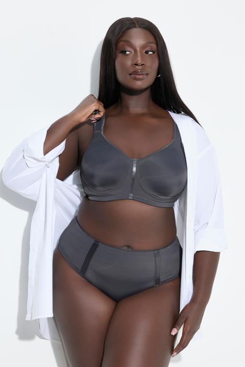 Actual product image Ulla Popken Satin Trim Wirefree Stretch Microfiber Wellness Bra (85 C)