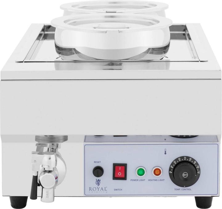 Produktbild Royal Catering Suppenstation Bain Marie Speisenwärmer Edelstahl 2 x 7 L 30 - 110 °C 1500 W