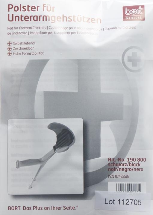 Actual product image Bort Medical Pad for forearm crutch black