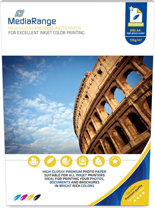 Produktbild MediaRange Hochglänzend (135 g/m², A4, 100 x)