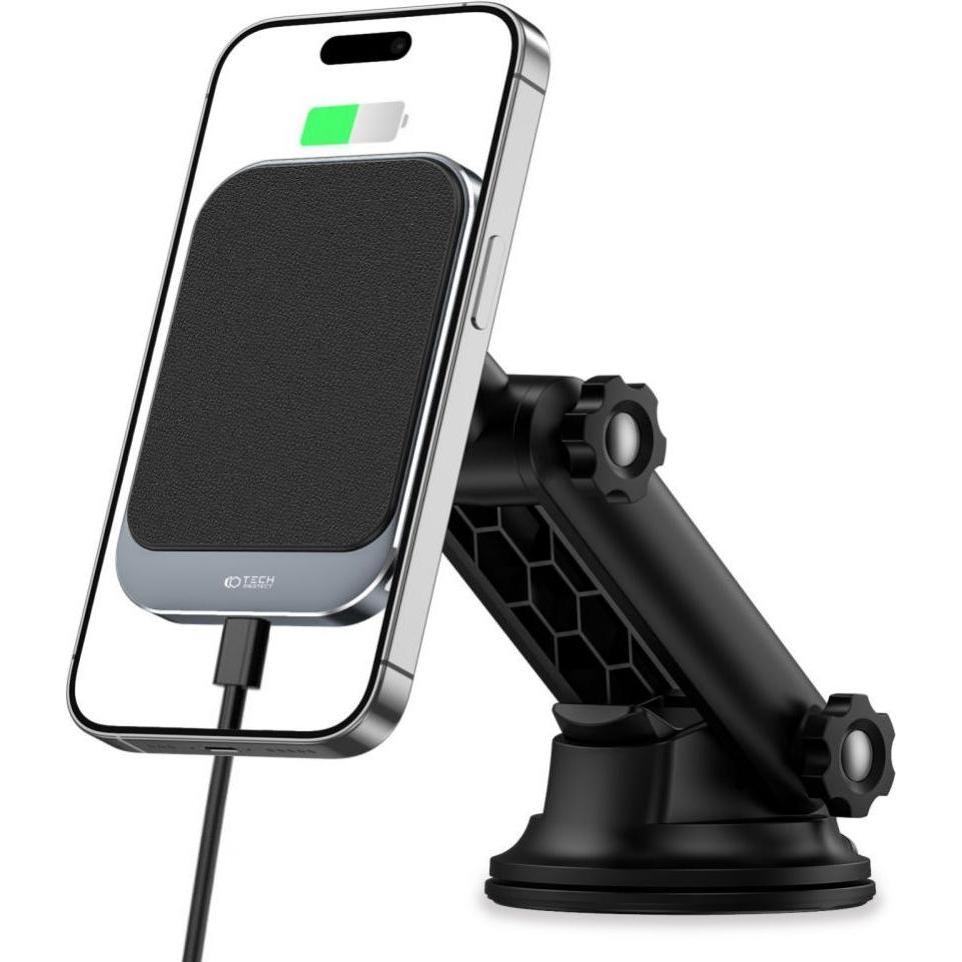 Thumbnail - Tech-Protect MM15W-V2 car phone holder with MagSafe 15W inductive charger for the cockpit - black, Smartphone Halterung,...