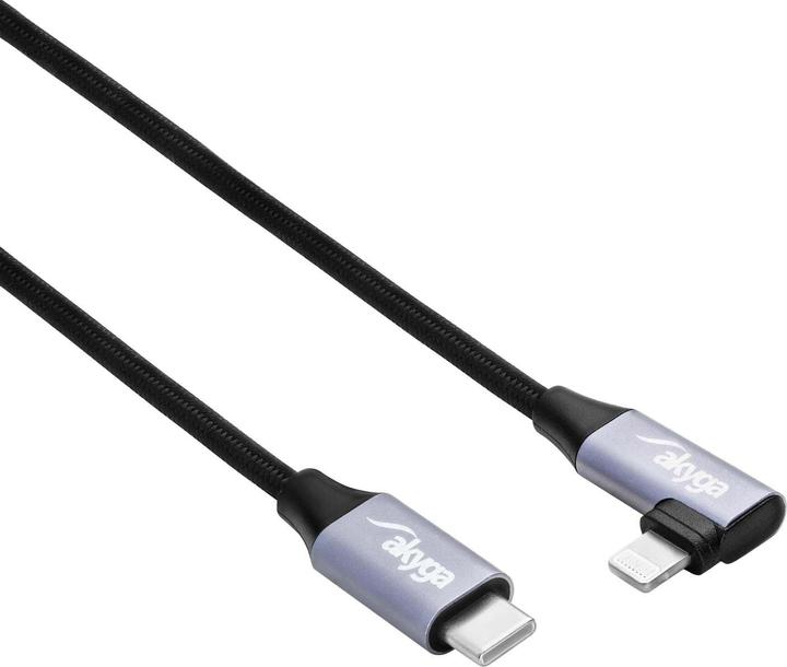 Actual product image Akyga USB cable USB-C® plug, Apple Lightning plug 30 cm black AK-USB-5 (0.30 m, USB 2.0)