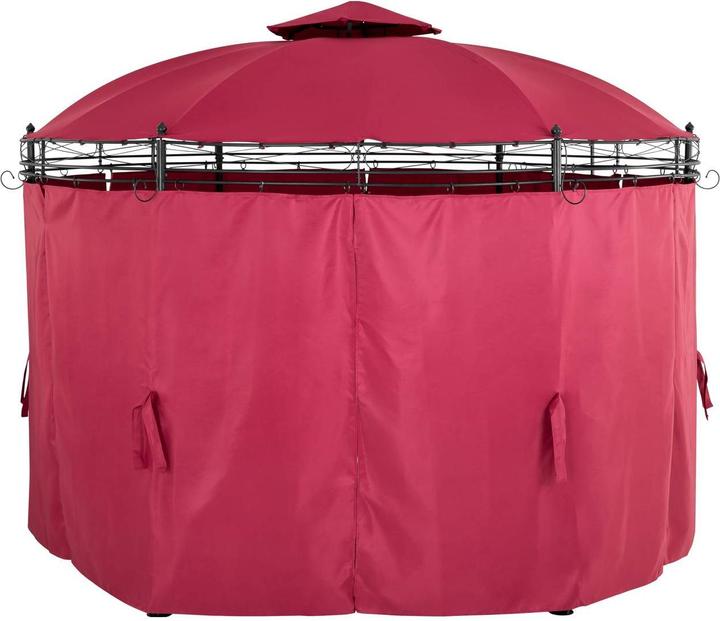 Produktbild Uniprodo Gartenpavillon rund - 3,5 m - 180 g/m² - weinrot (380 cm, 350 cm)