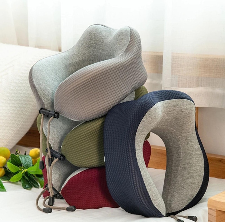 Immagine prodotto Hermex Nackenkissen Reisekissen Flugzeug Nackenhörnchen Memory Foam (Cuscino per testa e collo)