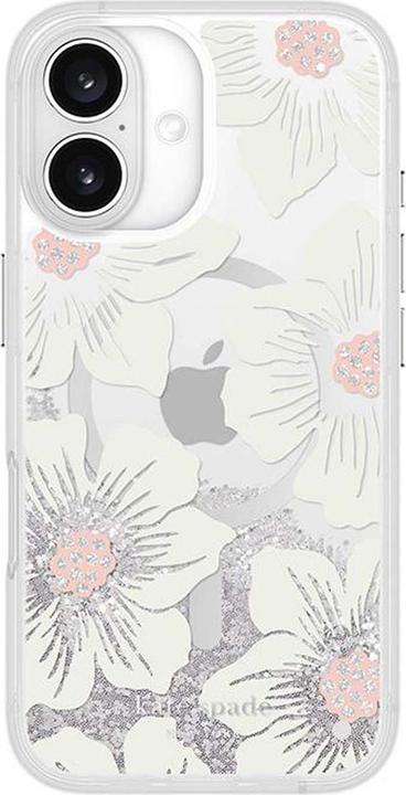 Immagine prodotto Kate Spade Liquid Glitter MagSafe - Custodia per iPhone 16 (Hollyhock Floral) (Apple iPhone 16)
