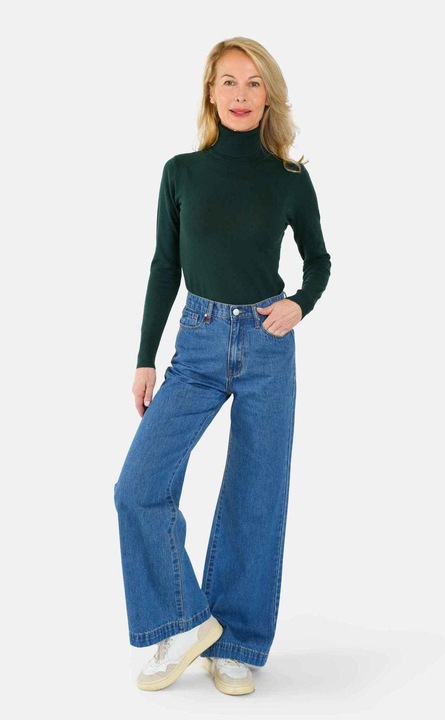 Produktbild F.A.M. Paris weite stone-jeans mit halbhoher taille aus baumwolle damen fleure (XS)