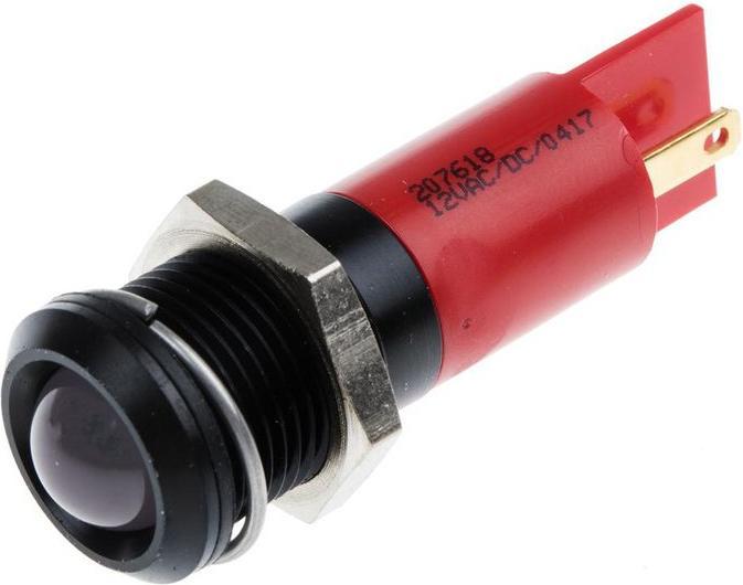 Produktbild RS PRO LED erhaben 14mm sw 12Vac/dc rot