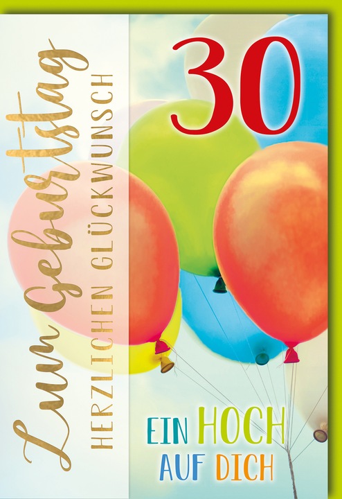 Produktbild Braun + Company Geburtstagskarte Zahl 30 Luftballons (1 Stk.)