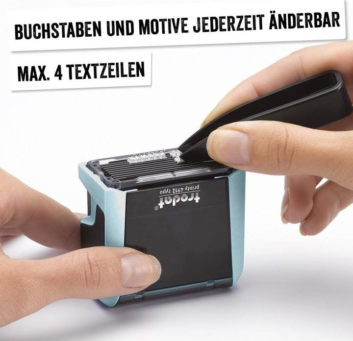 Actual product image Trodat Typomatic Printy 4.0 Pastel Edition, self-inking stamp for self-setting