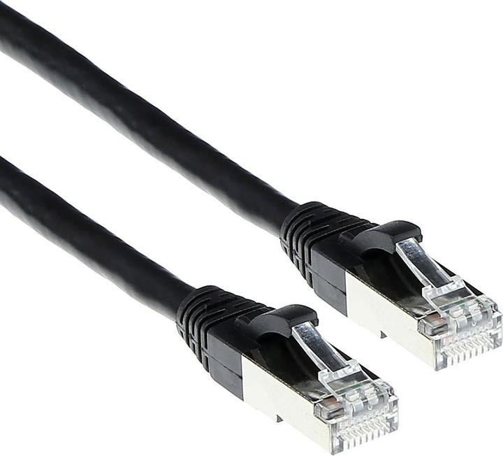 Produktbild ACT Black 25 meter SFTP CAT6A patch cable snagless with RJ45 connectors. Cat6a s/ftp snagless bk 25.00m (S/FTP, CAT6a, 25 m)
