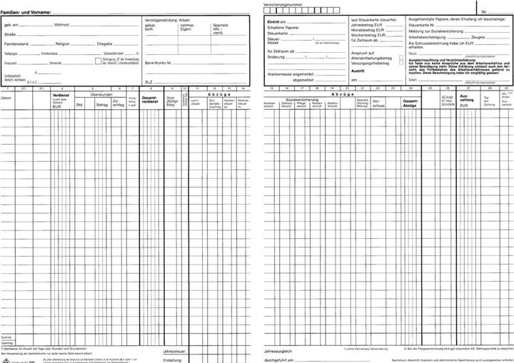 Nutritional values and ingredients Roth Lohn- und Gehaltskontobuch