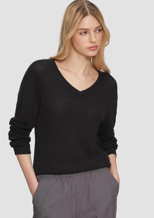 Produktbild S.Oliver Strickpullover Pullover mit Strukturmuster und V-Ausschnitt (M)